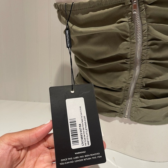 KHAKI WOVEN ELASTIC CORSET - Picture 4 of 7